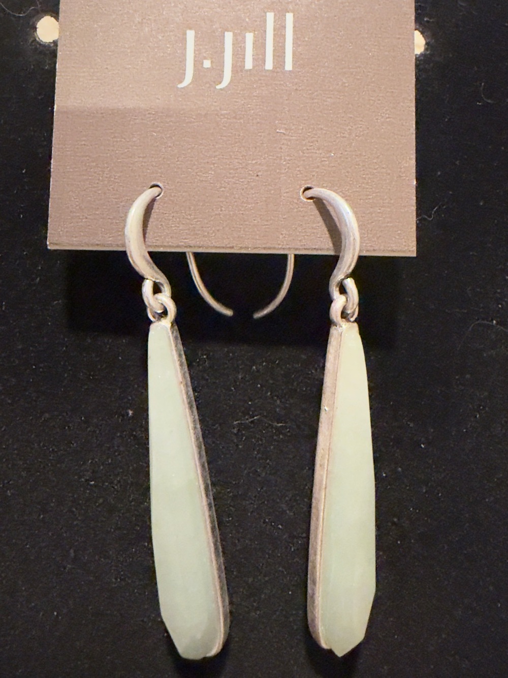 J. Jill Pale Mint Elongated Drop Earrings NWT